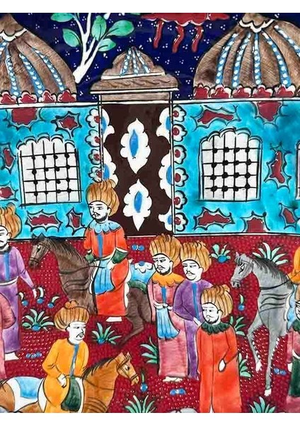Minyatürlü Iznik Çini Tabak – Medrese Avlusu (30 Cm) fiyatları