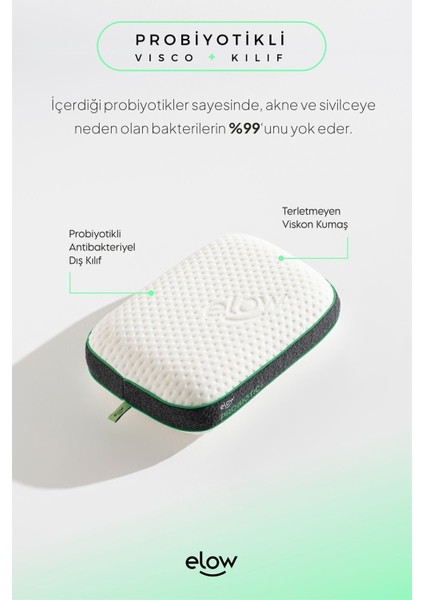 Probiotic+ Visco Çocuk/kamp Yastığı, 40 x 25 x 10
