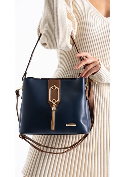 Gold Detaylı 3 Bölmeli Omuz Ve Çapraz Çanta