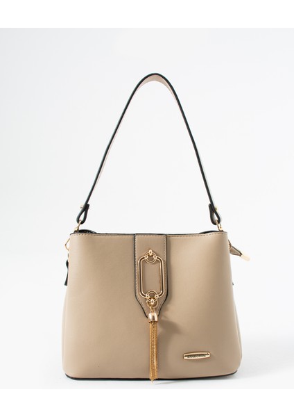 Gold Detaylı 3 Bölmeli Omuz Ve Çapraz Çanta