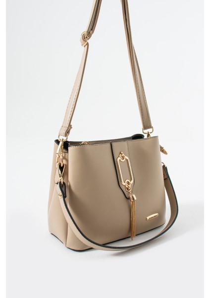 Gold Detaylı 3 Bölmeli Omuz Ve Çapraz Çanta