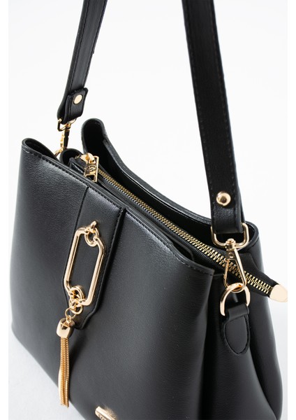 Gold Detaylı 3 Bölmeli Omuz Ve Çapraz Çanta