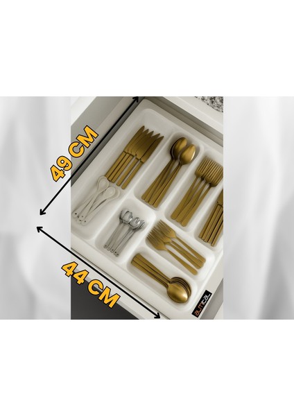 44x49 Cm. Beyaz Kaşıklık Ve Kepçelik 2'li Set (40X41 CM'E KADAR KESİLEBİLİR)