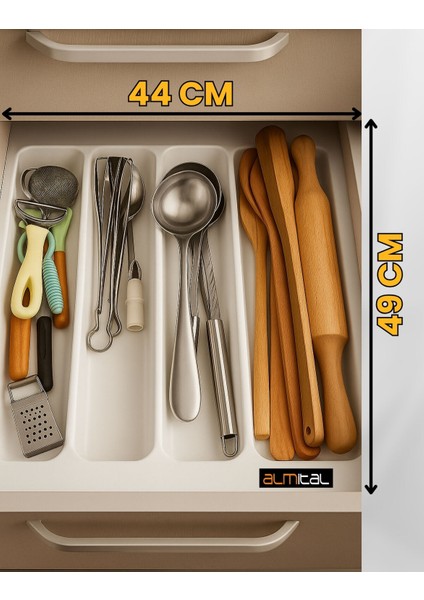 44x49 Cm. Beyaz Kaşıklık Ve Kepçelik 2'li Set (40X41 CM'E KADAR KESİLEBİLİR)