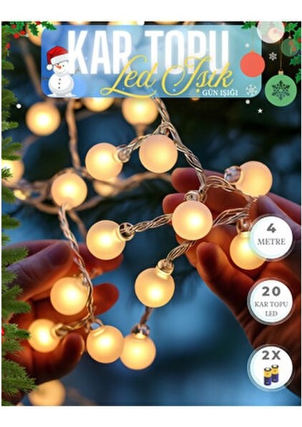 3 Metre 20 LED Sarı Bahçe Yılbaşı Parti Balkon Süsü Aydınlatma Lambası