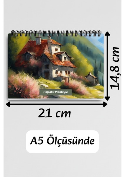 Doğa Manzara Temalı Model:1 A5 Tel Spiralli Yapılacaklar Notlar Listesi Haftalık Planlayıcı fırsatları