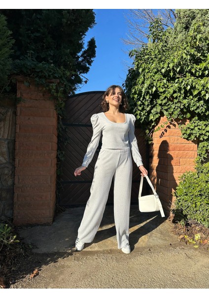 Fitilli Prenses Kol Alt Üst Takım Gri fırsatları