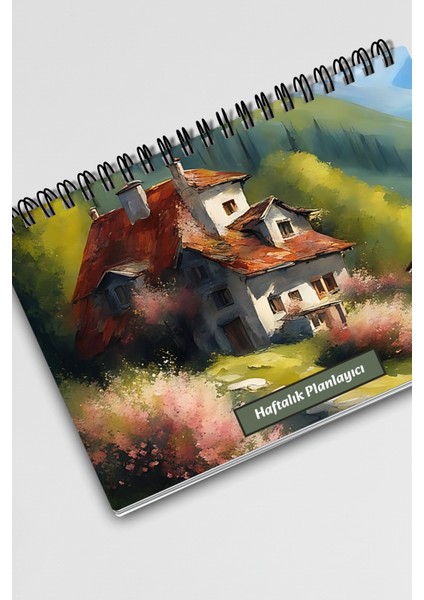 Doğa Manzara Temalı Model:1 A5 Tel Spiralli Yapılacaklar Notlar Listesi Haftalık Planlayıcı