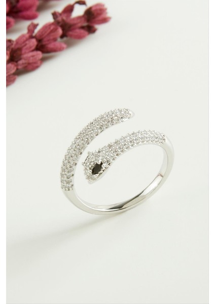 Xuping Yılan Zirkon Taşlı Lüks Çelik Yüzük