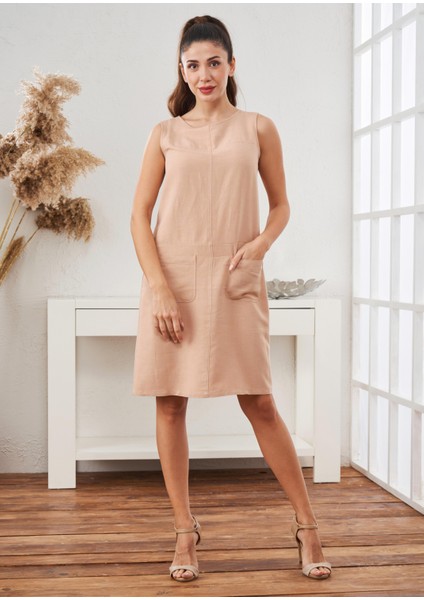 Kadın Keten Elbise - 45367