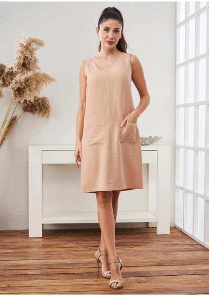 Kadın Keten Elbise - 45367 modelleri
