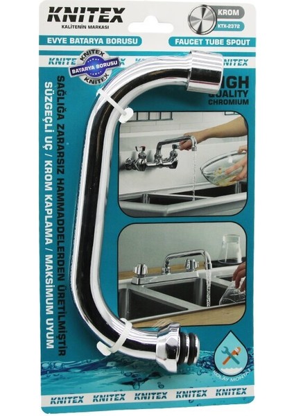 Evye - Küçük - Ters U Batarya Borusu Süzgeçli Uç Krom Kaplama (5264)