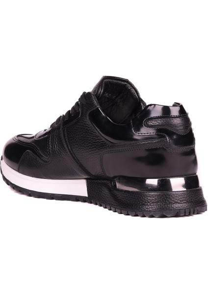 - Siyah Hakiki Deri Bağcıklı Erkek Sneaker 101-2782