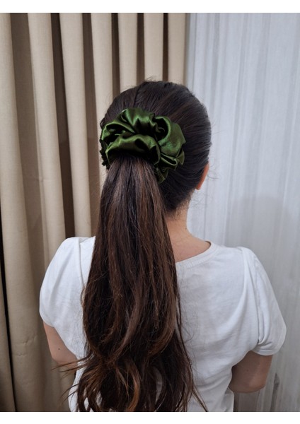 Kadın 3’lü Fiyonk Saç Tokası Seti + Scrunchie Hediyeli - Haki Esintisi fırsatları