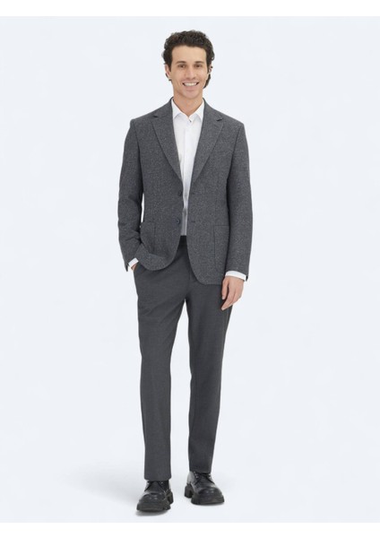 Gri Mikro Modern Fit %100 Yün Ceket fiyatları