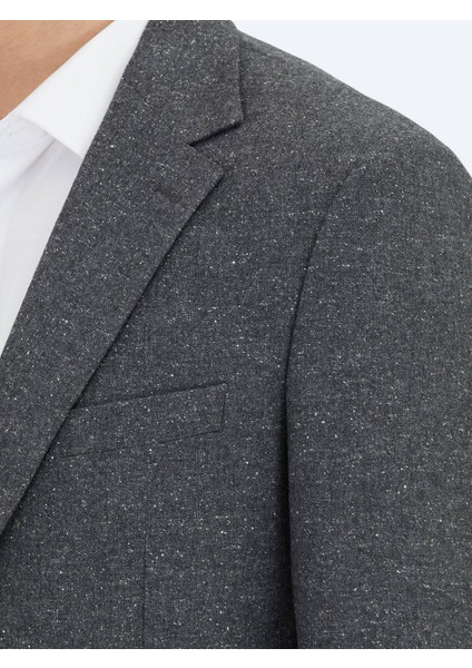 Gri Mikro Modern Fit %100 Yün Ceket modelleri