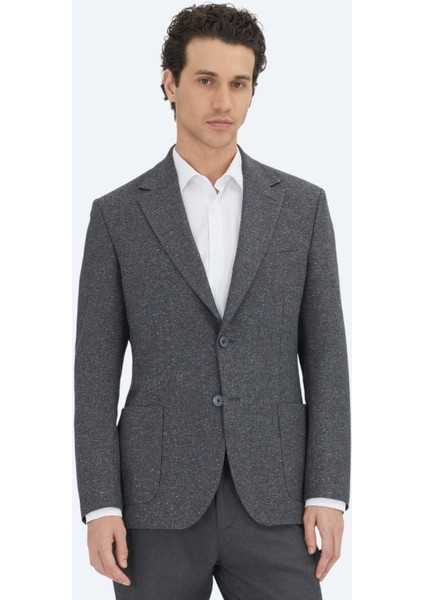 Gri Mikro Modern Fit %100 Yün Ceket fırsatları