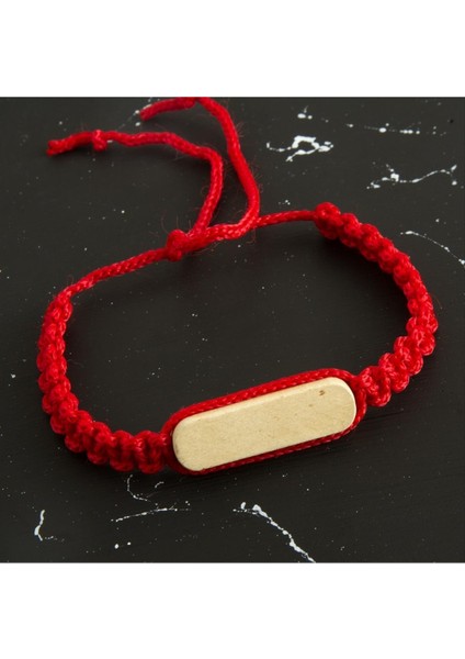 Ahşap Makrome Örgülü Bileklik