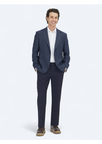 Lacivert Mikro Modern Fit %100 Yün Ceket fiyatları