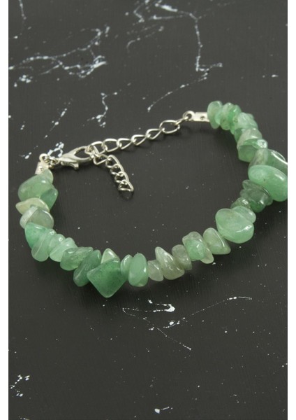 Yeşim Kırık Doğaltaşlı Bileklik