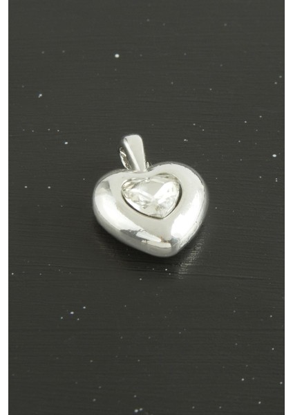 Kalp Zirkon Taşlı Tek Kulplu Aparat 1 Adet