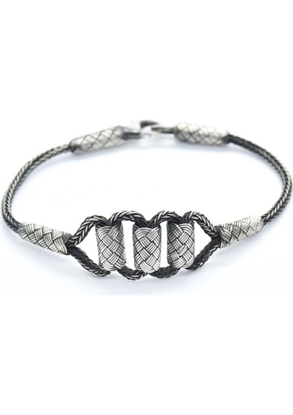 Erkek Gümüş Kazaziye Bileklik