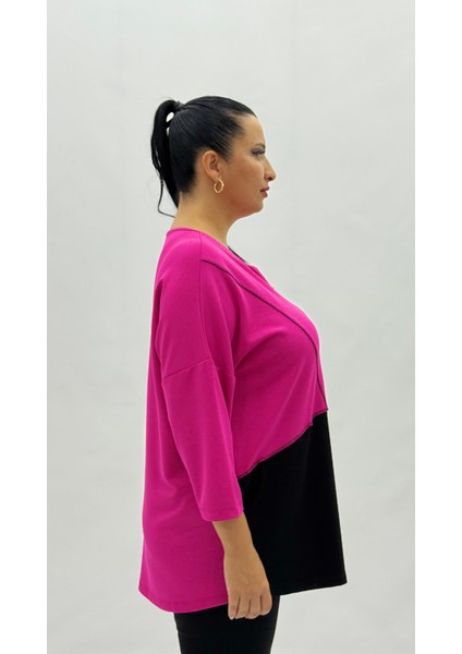 Büyük Beden Viskon Taşlı Inci Detaylı Kapri Kol Oversize Kadın Bluz indirimleri