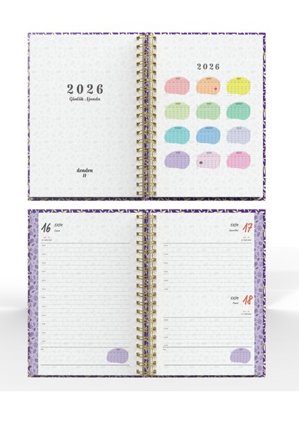 Spiralli 2026 Ajanda Flowers 1 modelleri