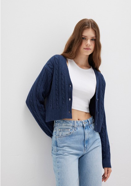 Düğmeli Lacivert Hırka 1710576-70488 fiyatları