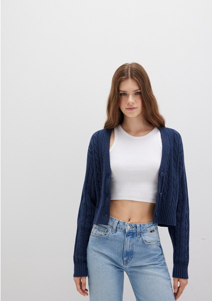 Düğmeli Lacivert Hırka 1710576-70488 modelleri