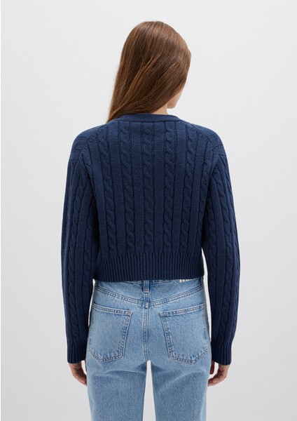 Düğmeli Lacivert Hırka 1710576-70488 indirimleri