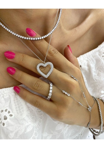 Kadın Gümüş Kalp Kolye indirimleri