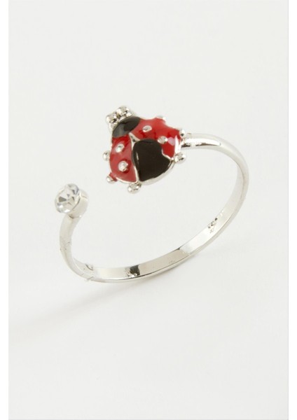 Uğur Böceği Mineli Taşlı Yüzük