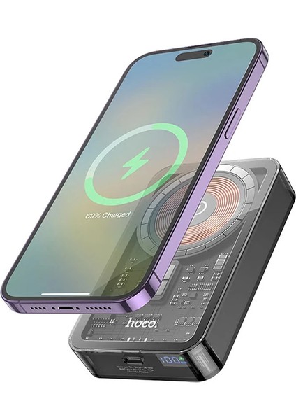 Hoco Q14A Ice Crystal 10000MAH PD20W Magsafe Uyumlu Manyetik Hızlı Şarj POWERBANK-(1903) fiyatları