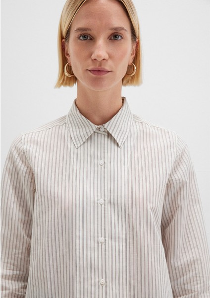 Çizgili Ekru Gömlek 1211353-91345 indirimleri