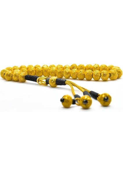 Erkek Gümüş Gold Siyah Kazaziye Tesbih