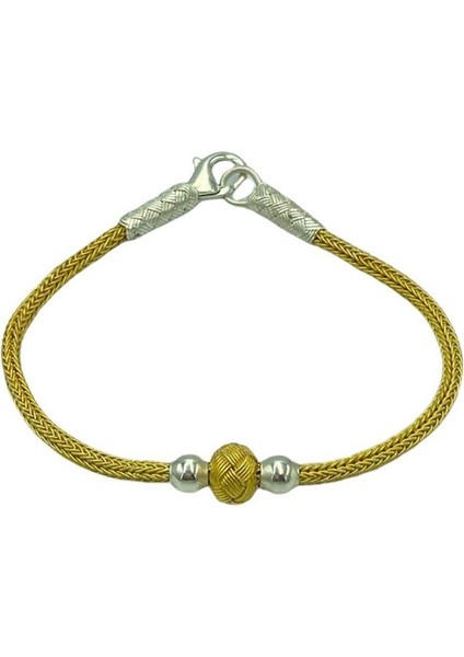 Kazaziye Gümüş Çift Renk Toplu Bileklik fiyatları