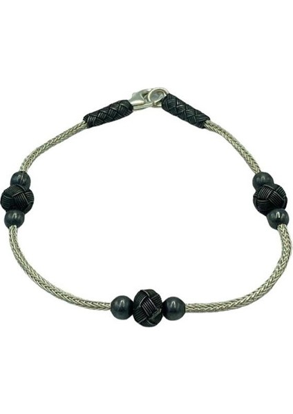 Kazaziye Gümüş Çift Renk Boncuklu Bileklik fiyatları