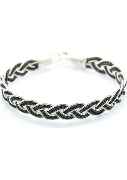 Erkek Gümüş Örme Kazaziye Bileklik