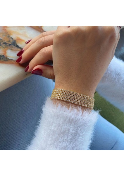 Kadın Gümüş Full Taşlı Bileklik fırsatları