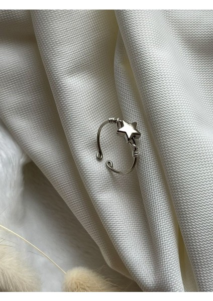 Yıldız Detaylı Ayarlanabilir Tel Yüzük El Yapımı