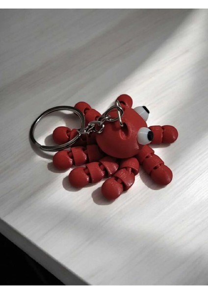 Esnek Ahtapot Anahtarlık 3D Baskı – Sevimli Kırmızı Mini Figür fiyatları