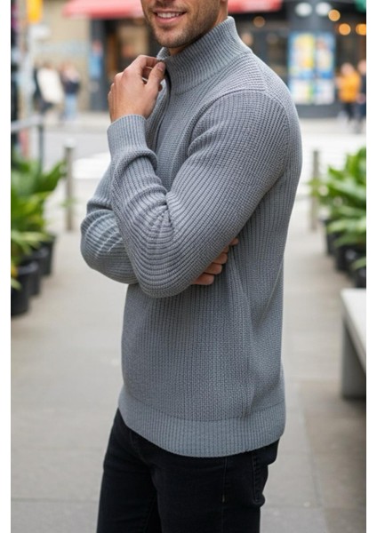 Nex Yarım Fermuarlı Dik Yaka Kalın Erkek Kazak fiyatları