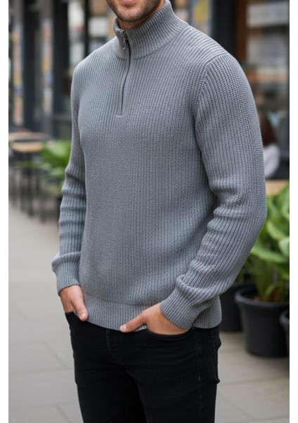 Nex Yarım Fermuarlı Dik Yaka Kalın Erkek Kazak modelleri