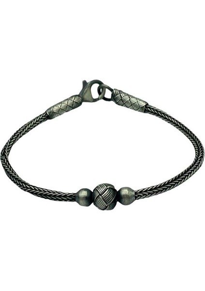 Kazaziye Gümüş Oksitli Top Bileklik fiyatları