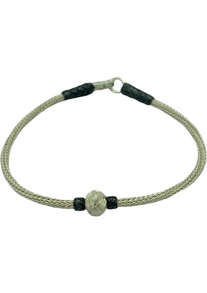 Kazaziye Gümüş Çift Renk Top Bileklik