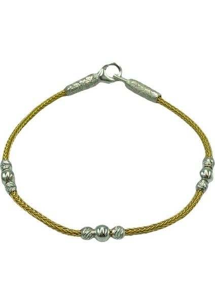 Kazaziye Gümüş Çift Renk Dorikalı Bileklik