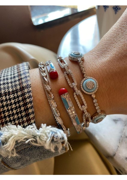 Kadın Gümüş Zirkon Taşlı Bileklik indirimleri