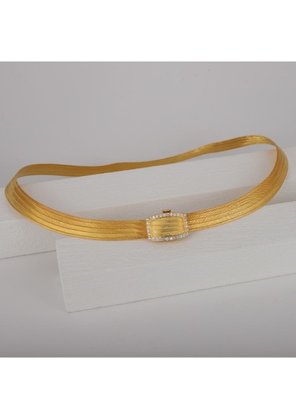 Kadın Gümüş 5 sıra Tek Sıra Taşlı Toka Trabzon Hasır Gerdanlık fırsatları