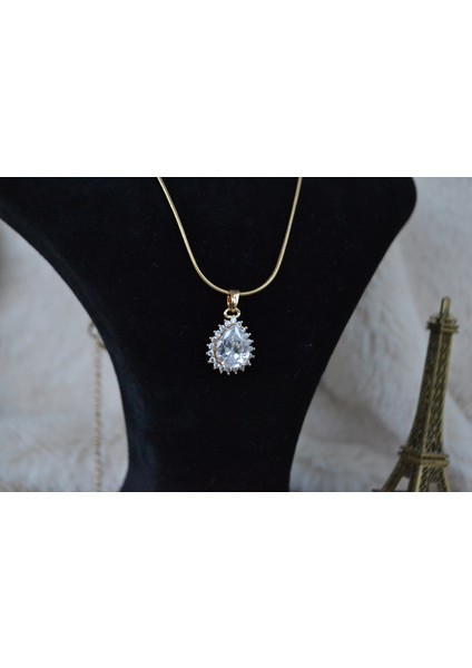 Damla Şekilli Çelik Kadın Kolye modelleri